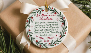 Custom Christian Teacher Ornament Christmas Gift from Student Religious Ornament Personalized Sunday School Teacher Gift Teacher Ornament