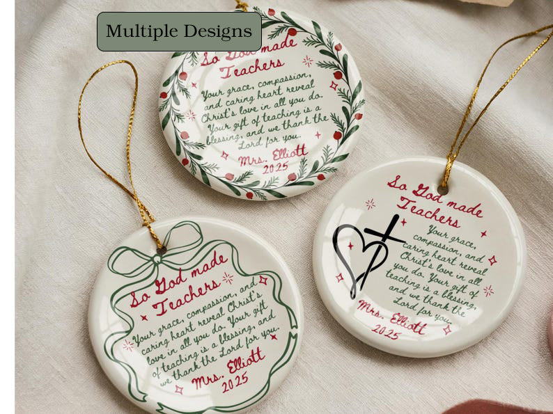 Custom Christian Teacher Ornament Christmas Gift from Student Religious Ornament Personalized Sunday School Teacher Gift Teacher Ornament