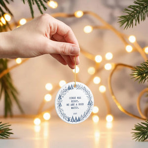 Hinge was right good match Personalized Dating Ornament, Funny Couple Keepsake, First Christmas Together