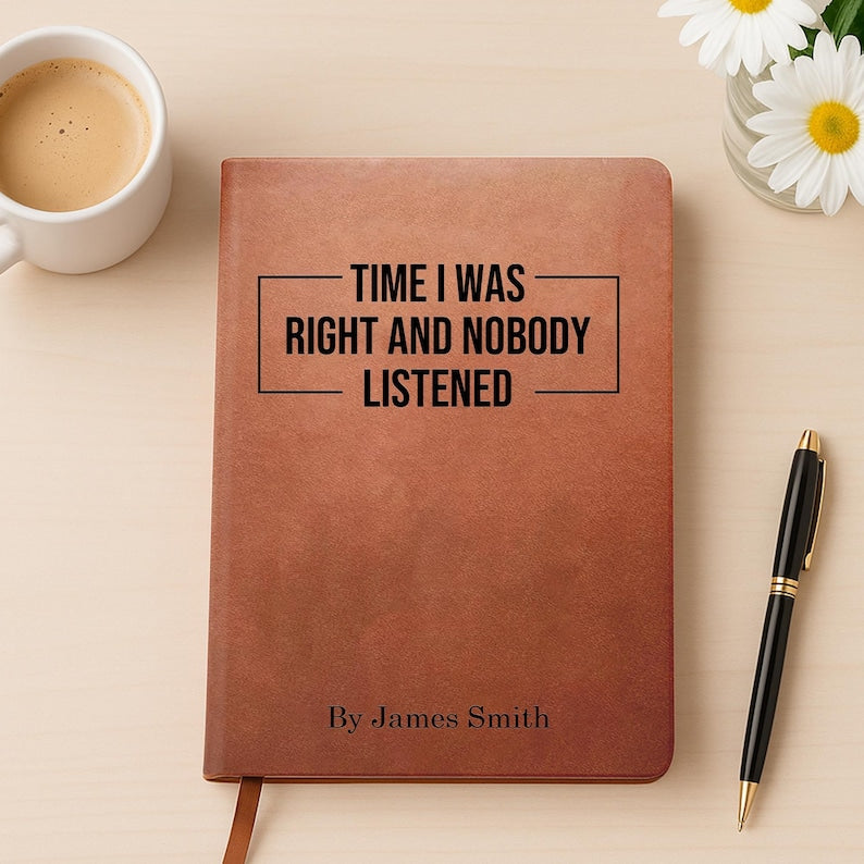 Personalized Leather Gag Gift Journal Funny Sarcastic Notebook