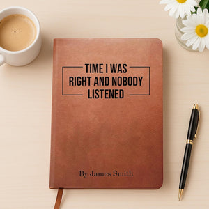 Personalized Leather Gag Gift Journal Funny Sarcastic Notebook