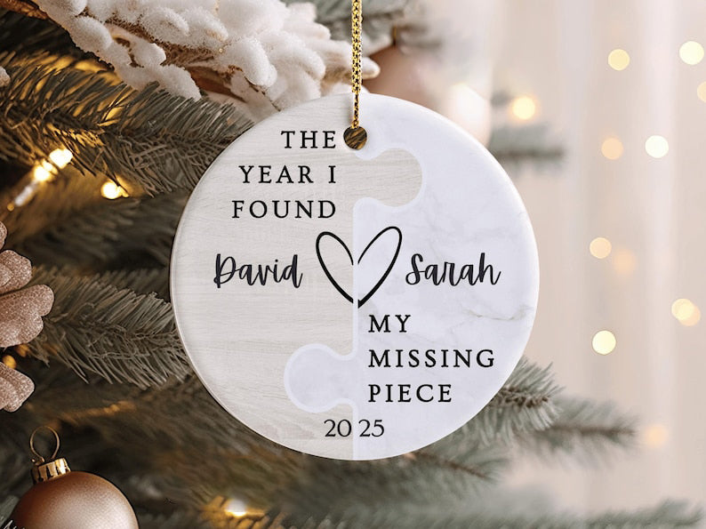 Missing Piece Ornament, The Year I found My Missing Piece, First Christmas Together Ornament First Christmas Together Gifts For Couples Xmas