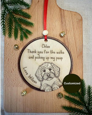 Personalised Dog Walker Ornament | Christmas Gift | Pet Bauble | Stocking Filler | Keepsake