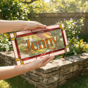 Acrylic Name Panel Hanging Custom Name Acrylic Home Personalized Name Sign Housewarming Window Decor Gift Suncatcher Wedding