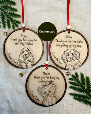 Personalised Dog Walker Ornament | Christmas Gift | Pet Bauble | Stocking Filler | Keepsake