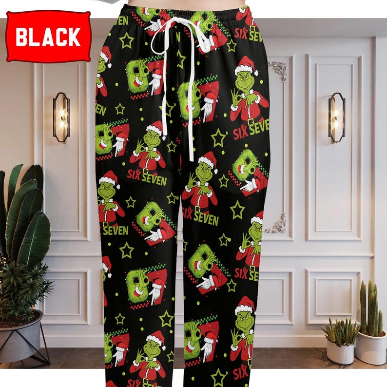 67 Meme Pajamas Pants, Six Seven Christmas Pajama Pants, Christmas Pants, Funny Holiday Loungewear Cozy Unisex Xmas Loungewear