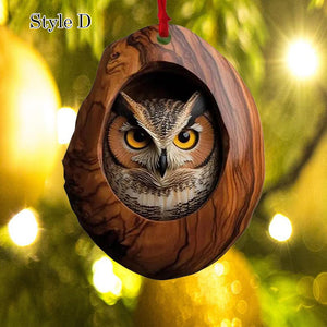 Squirrel Acrylic Ornament, Owl Raccoon Sloth Forest Animal Christmas Decor, Rustic Tree Ornament, Gift for Nature Lovers, Cute Wildlife Ornament