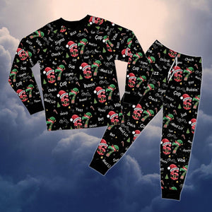 Personalized Six Seven Bruh Christmas Pajamas, Custom Name Bruh 67 Meme PJs, Viral Pajamas Set, Christmas Gift Pajamas for Kids & Adults