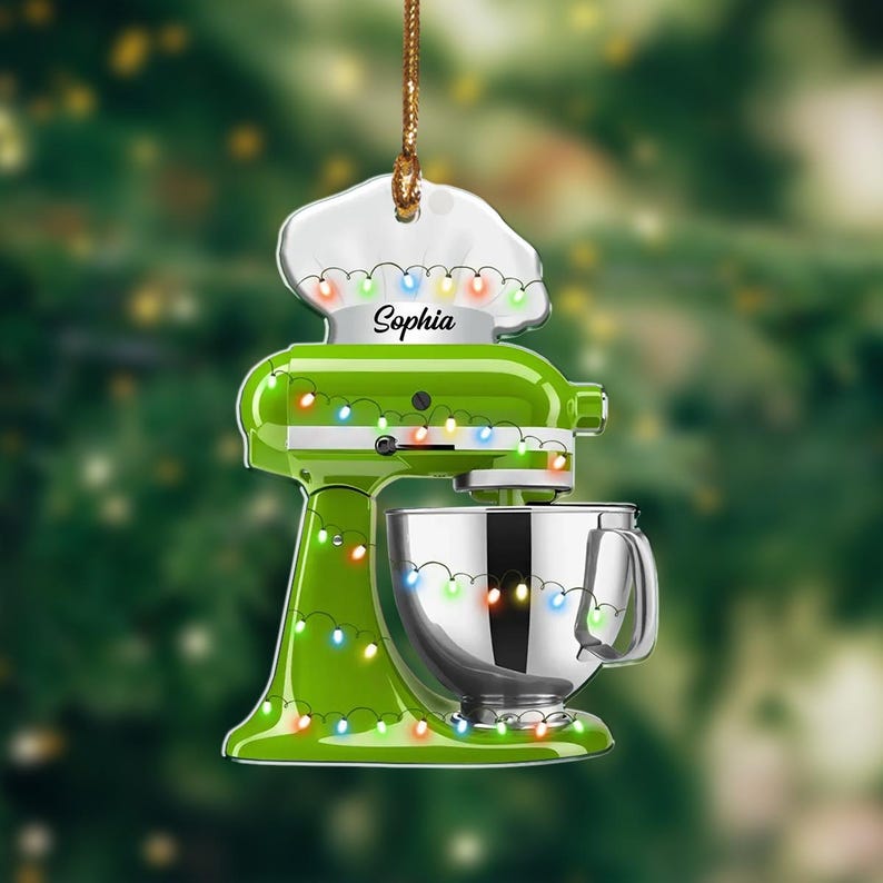 Custom Baking Mixer Acrylic Ornament, Personalized Baking Lover Ornament, Christmas Gift for Baker, Baking Ornament, Baker Ornament
