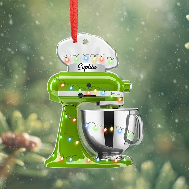 Custom Baking Mixer Acrylic Ornament, Personalized Baking Lover Ornament, Christmas Gift for Baker, Baking Ornament, Baker Ornament