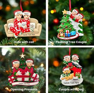 Personalised Couples Christmas Ornament - Bauble - Engaged - Married - First Christmas Together Gift - boyfriend girlfriend partner