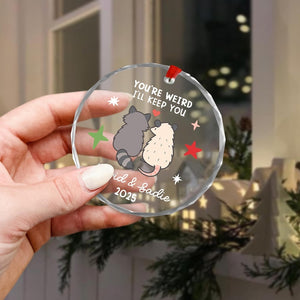 You re Weird I ll Keep You Ornament, Raccoon Opossum Couple Gift, Personalized Couples Christmas Ornament, Funny Animal Gift for Him