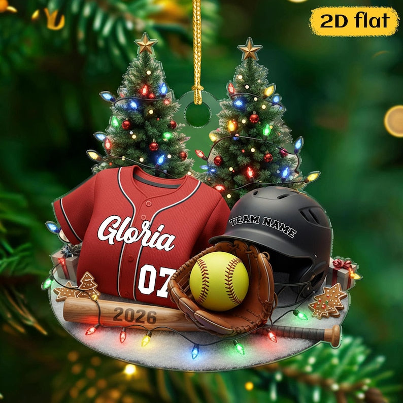 Personalized Softball Ornament 2025 Custom Jersey, Team Keepsake