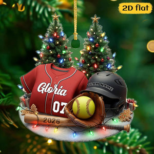 Personalized Softball Ornament 2025 Custom Jersey, Team Keepsake