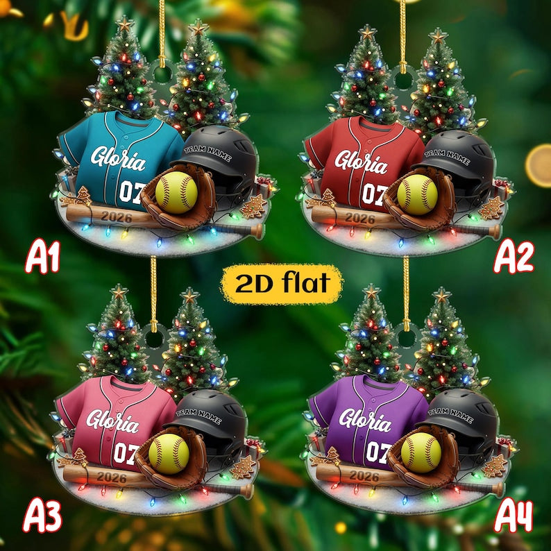 Personalized Softball Ornament 2025 Custom Jersey, Team Keepsake