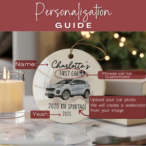 Custom First Car Christmas Ornament for First Car Photo Keepsake Custom New Car Ornament for New Driver Gift Personalized First Car Ornament