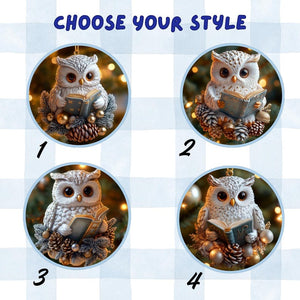 Custom Name Raccoon Christmas Ornament, Woodland Animal Reading Red Book, Personalized Name & Year, Kids Gift, Xmas Tree Decor, Holiday 2025