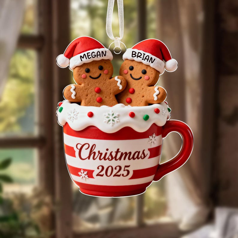 Personalized Couple Christmas Tree Ornament, Gingerbread Ornament, Together Ornaments, Xmas Gift For Couples, Christmas Gift For Her Him