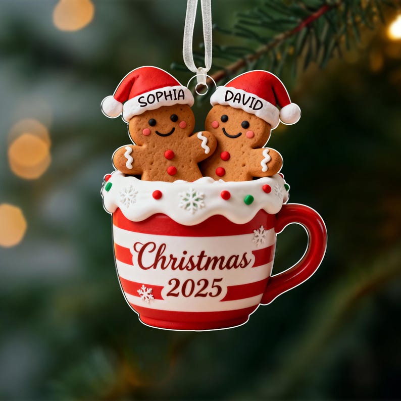 Personalized Couple Christmas Tree Ornament, Gingerbread Ornament, Together Ornaments, Xmas Gift For Couples, Christmas Gift For Her Him