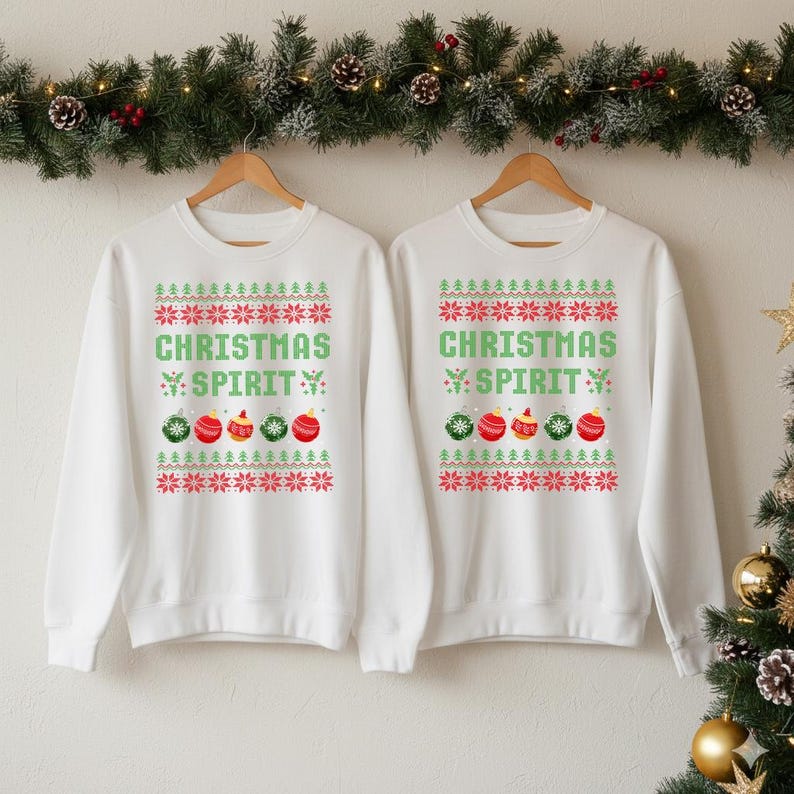 Couple Matching Christmas Sweatshirt, Funny Ugly Christmas Sweater, Ball Deep In Christmas Sprit Couples Printed Jumpers, Newlywed Gifts