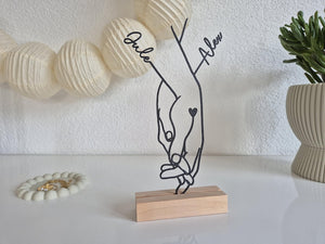 Personalized Couple Gift | Line Art Display with Heart & Names | 3D Decoration for Partners for Anniversary, Valentine's Day or Wedding