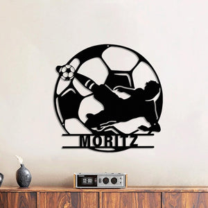 Personalized Soccer LED Metal Sign Custom Football Wall Art, Soccer Name Sign for Room, Game Room, or Man Cave, Gift for Him
