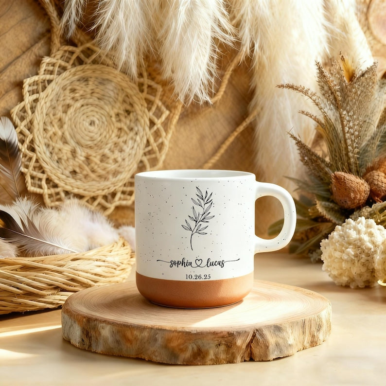 Personalised Engagement Gift, Pottery Printed Mugs, New Engaged Couple Gift, Engagement Gifts, Engagement Gift For Couple, Wedding Gift