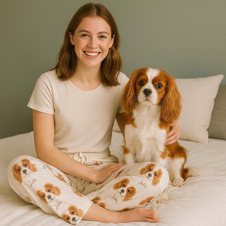 Personalized Pet Photo Pajamas, Custom Photo Gift for Pet Lovers,Custom Dog Face Pyjamas,Custom Pajama Pants,Custom Pet Portrait Pajama