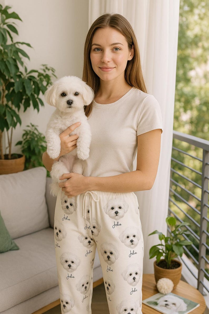 Personalized Pet Photo Pajamas, Custom Photo Gift for Pet Lovers,Custom Dog Face Pyjamas,Custom Pajama Pants,Custom Pet Portrait Pajama
