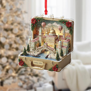 Personalized Venice Ornament Acrylic Italy Travel Cityscape Gondola Canal Name Year Christmas Decoration
