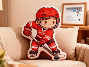 Hockey Player Plush Gift,Custom Hockey Fan Gift,Hockey Doll,Hockey with Name,Personalized Sports Pillow,Hockey Lover Player Fans Gifts