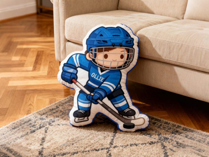 Hockey Player Plush Gift,Custom Hockey Fan Gift,Hockey Doll,Hockey with Name,Personalized Sports Pillow,Hockey Lover Player Fans Gifts