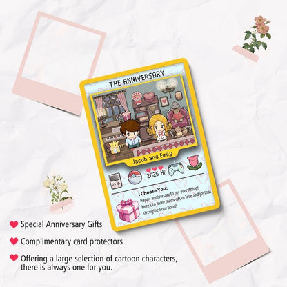 PKM Anniversary Card, Custom PKM Card, Custom Anniversary Cards, One Year Anniversary Gifts, Gift for Her, Gift for Him