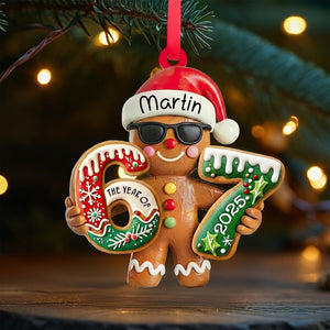 67 Christmas Ornament, Personalized Gingerbread 67 Ornament, Six Seven Ornament, Teacher Student Gift, Gen Alpha Humor, Funny Ornament