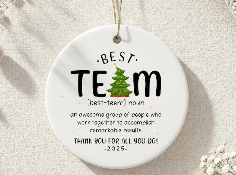 2025 Coworkers Best Team Ever, Work Bestie, Work Friend Ornament, Holiday Gifts for Coworkers, Merry Christmas Gift