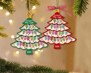 Custom Teacher Ornament With Students Name, Thank You Kindergarten Teacher Gift, Personalized Teacher Christmas Ornament, Classroom Decor