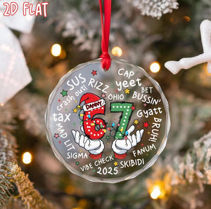 Funny Kids 6 7 Christmas Ornament, Personalized 6 7 Christmas Ornament, Six Seven Ornament, Custom 6 7 Christmas, Gen Alpha 6 7 Christmas