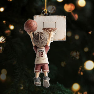 Personalized Basketball Ornament, Custom Sports Ornament, Basketball Jersey Ornament, Custom Name Christmas Ornament, Holiday Gift