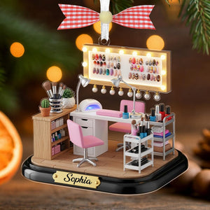 Personalized Nail Artist Christmas Ornament,Nail Tech Xmas Ornament,Nail Salon Decor,Nail Artist Gift,Nail Polish,Manicurist,Beauty Lover