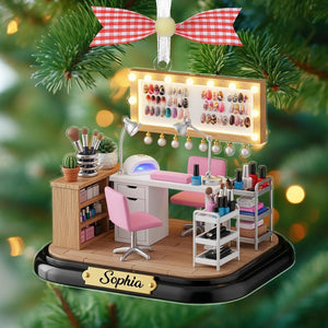 Personalized Nail Artist Christmas Ornament,Nail Tech Xmas Ornament,Nail Salon Decor,Nail Artist Gift,Nail Polish,Manicurist,Beauty Lover