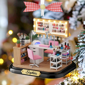 Personalized Nail Artist Christmas Ornament,Nail Tech Xmas Ornament,Nail Salon Decor,Nail Artist Gift,Nail Polish,Manicurist,Beauty Lover