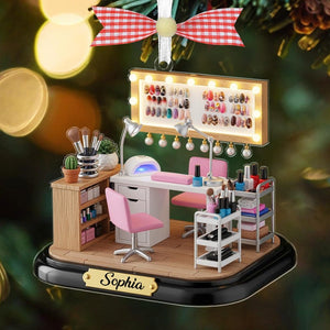 Personalized Nail Artist Christmas Ornament,Nail Tech Xmas Ornament,Nail Salon Decor,Nail Artist Gift,Nail Polish,Manicurist,Beauty Lover