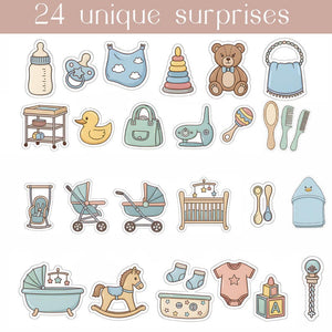 Baby's First Christmas Advent Calendar 2025, Custom Name Baby Advent, 24 Days Blind Box Gift for Newborn, Holiday Keepsake Box