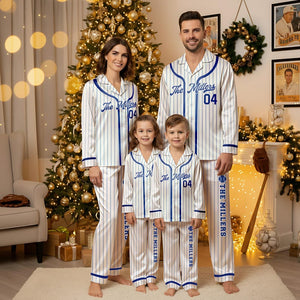 Custom name Christmas Family Pyjamas, Personalized Baseball Pajamas set, Baseball Sports Fans gifts, Baseball Player Gift,Sport Baseball
