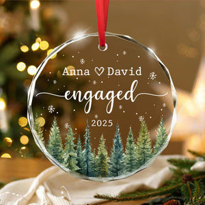 Our First Christmas Engaged Ornament, Engaged Christmas Ornament, Custom Engagement Keepsake, Personalized First Christmas Engaged Ornament