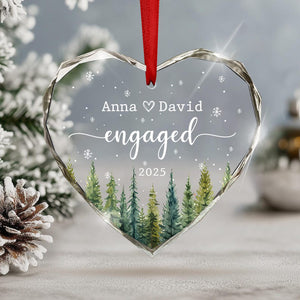 Our First Christmas Engaged Ornament, Engaged Christmas Ornament, Custom Engagement Keepsake, Personalized First Christmas Engaged Ornament