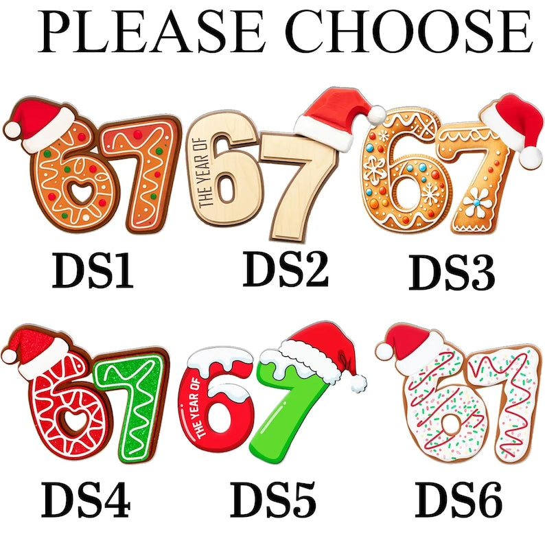 Personalized Six Seven Christmas Ornament, Custom Name 67 Ornament, Six Seven Keepsake, Teen Slang Ornament, Family Holiday Gift, Funny Gift