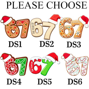 Personalized Six Seven Christmas Ornament, Custom Name 67 Ornament, Six Seven Keepsake, Teen Slang Ornament, Family Holiday Gift, Funny Gift