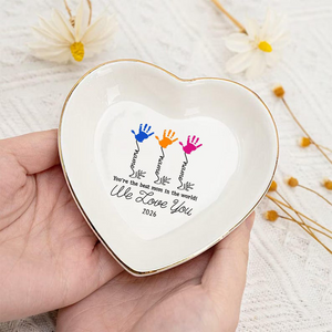 Custom Kids Name Hand Print Ring Trinket, Best Mom Jewelry Tray, Personalized Mothers Day Ring Dish, Birthday Gift for Mom Mother's Day Gift