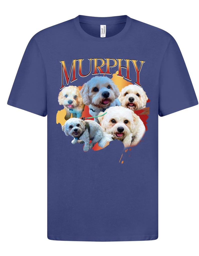 Personalised Bootleg t shirt, Personalised Dog T shirt, Viral 90s Style dog t shirt, Dog Collage t shirt, Dog Lovers tshirt